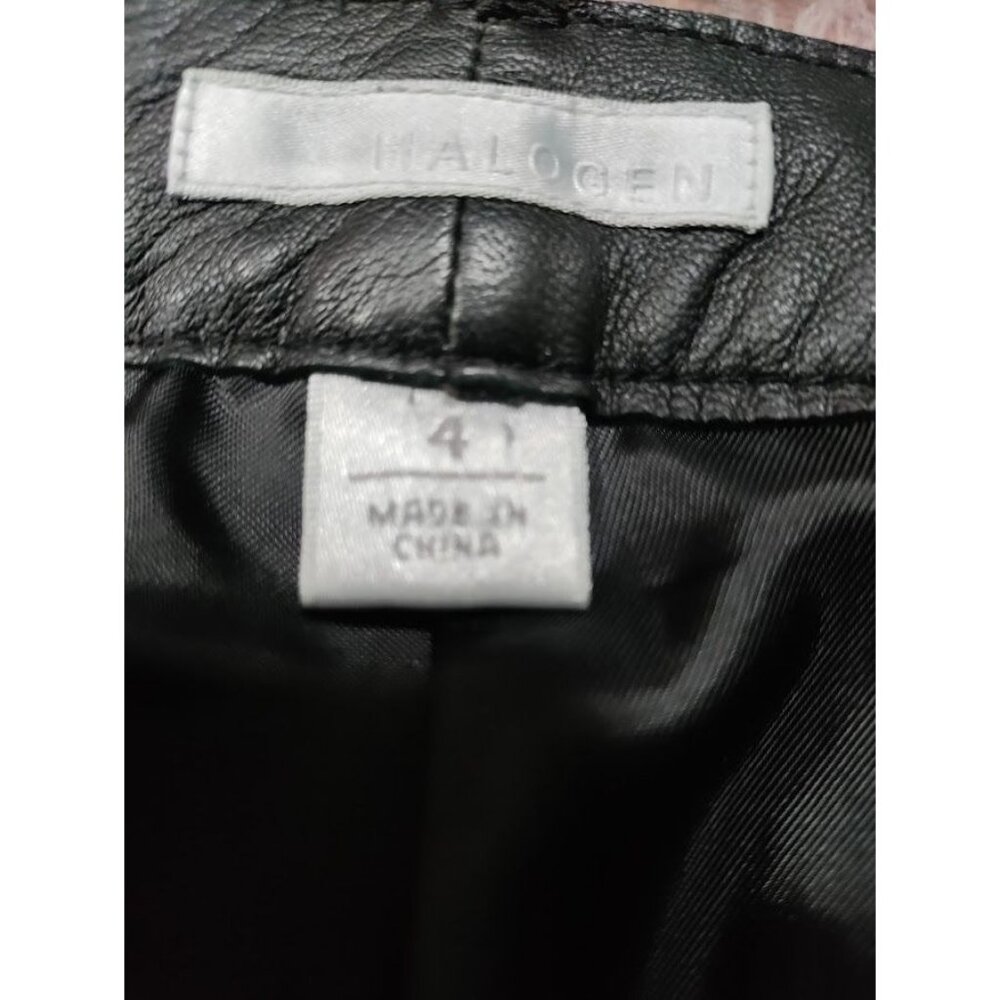 Halogen High Waisted 5 Pocket Bootcut Leather Pants Black Women's Size 4 - Picture 14 of 15